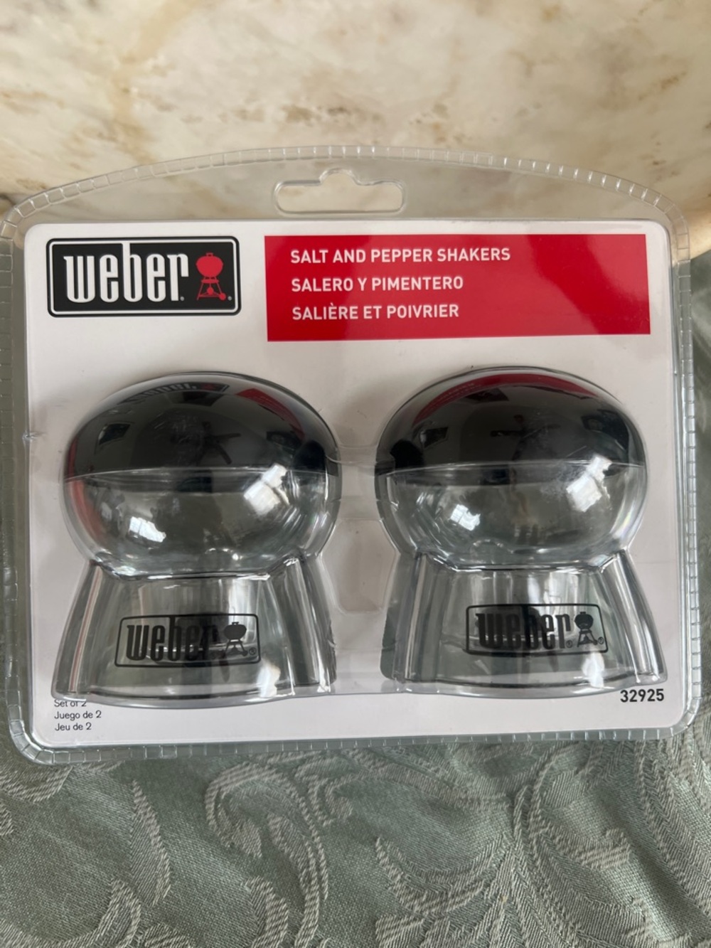 Weber Salt and Pepper Shaker Set - Black and Silver